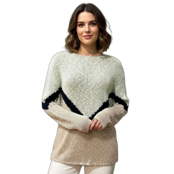 Design Lab Lord & Taylor Sweaters - NWT Lord & Taylor Design Lab Mint Chevron Long Sleeve Lightweight Sweater Medium